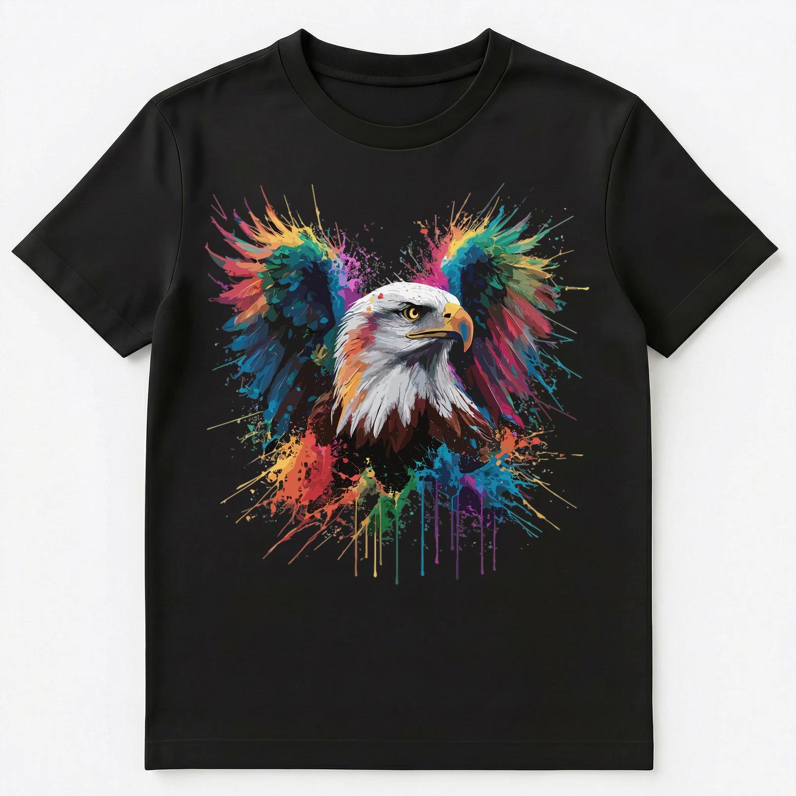 

Colorful Paint Splash Eagle Art Graphic Unisex T-Shirt XL