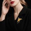 Fashionable Rhinestone Phoenix Brooch with Long Tail Exquisite Accessory for Clothing And Bags Versatile Temperament Piece