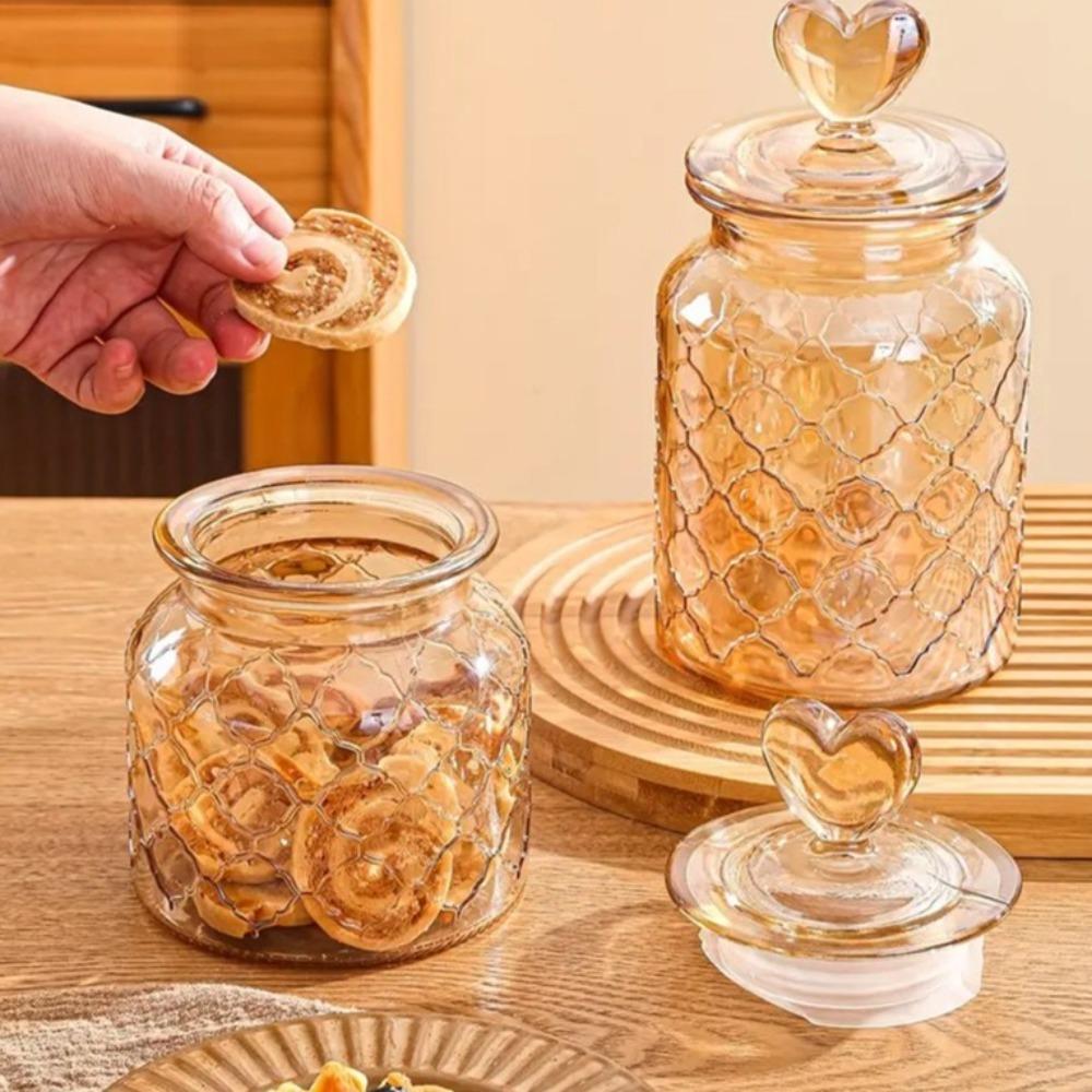 

Large Capacity Glass Sealed Jar Transparent Jam Jar Wine Bottle Food Storage Container Home Style A-M