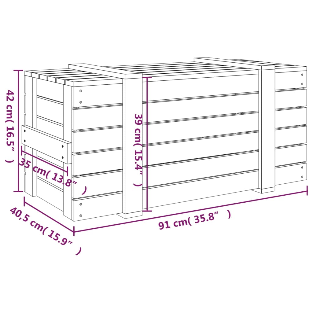 Black Storage Chest 91 X 40.5 X 42 Cm Solid Pine Wood