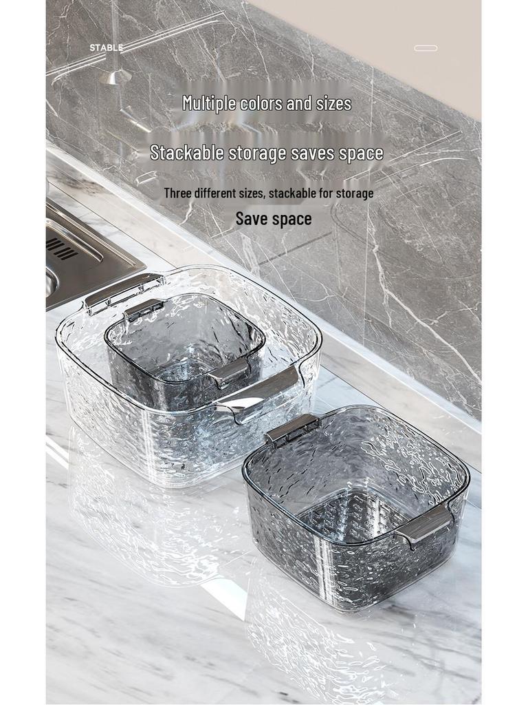 Dual-Layer Plastic Colander and Fruit Basket for Kitchen Use