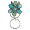 Bohemian Style Turquoise Flower Keychain Holder Women Bag Charm Clip Car Key Organiser Accessory Ornament