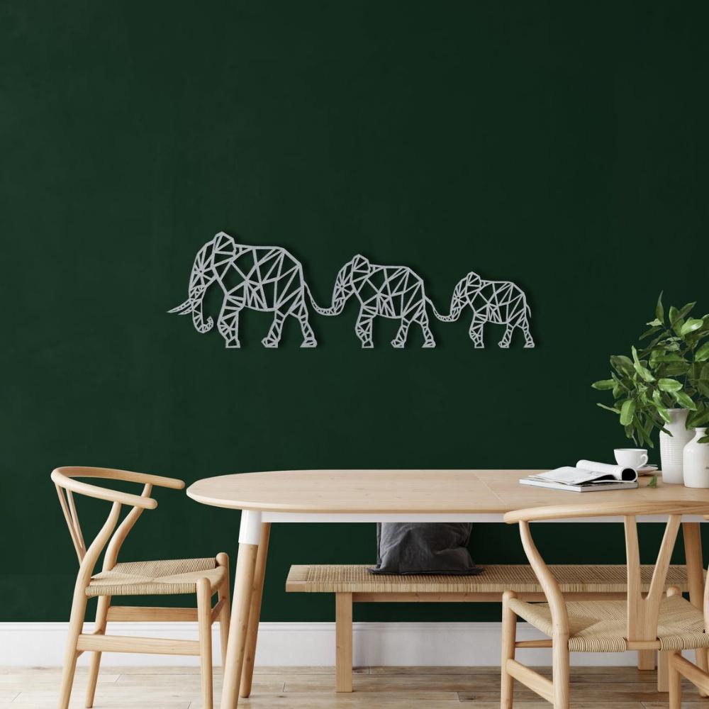 Geometric Elephant Family ,Metal Wall Decor, Metal Elephant Decor, Wall Hanging, Home Living Room Wall Art, Elephant Wall Art