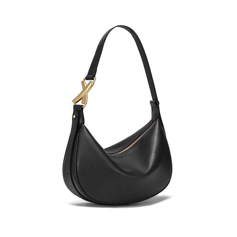 Rindsleder Tasche Umhängetasche für Damen Neue Echtleder Damenhandtasche Nische Vielseitige Schultertasche Modische Pendler Damentasche Knödel-Tasche