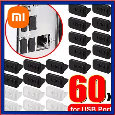 Xiaomi 60/40/20/10PCS USB A Dust Plugs for Laptop Notebook PC USB Charging Ports Protectors Silicone Dustproof Caps Dustplug Cover