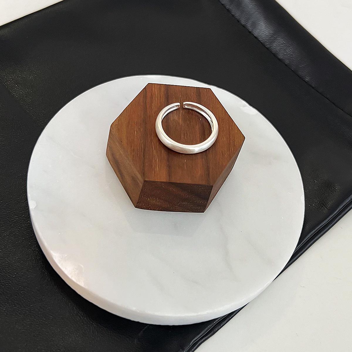 

Универсальное посеребренное открытое кольцо из стерлингового серебра - корейский стиль для женщин Adjustable Open