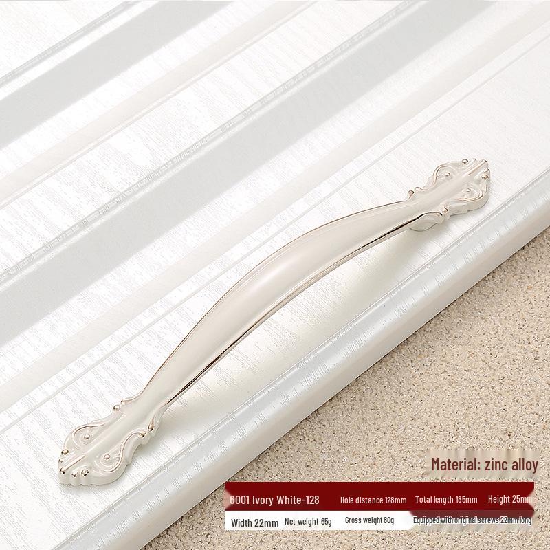 Ivory White Zinc Alloy Minimalist Round Pull Handle for Cabinets and Drawers