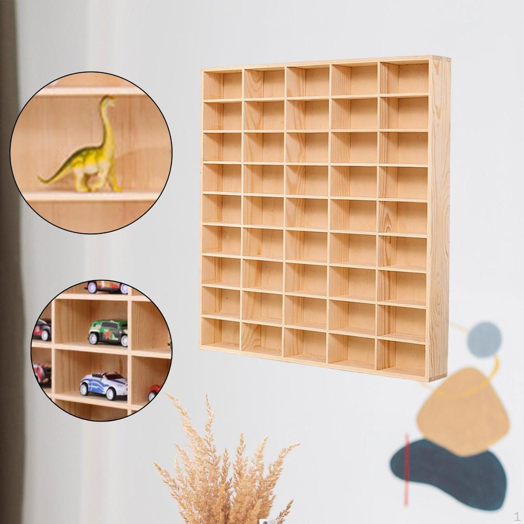 Wooden Toy Car Display Shelf Cabinet Home Party Gift Storage Rack Organizer Case for Farmhouse