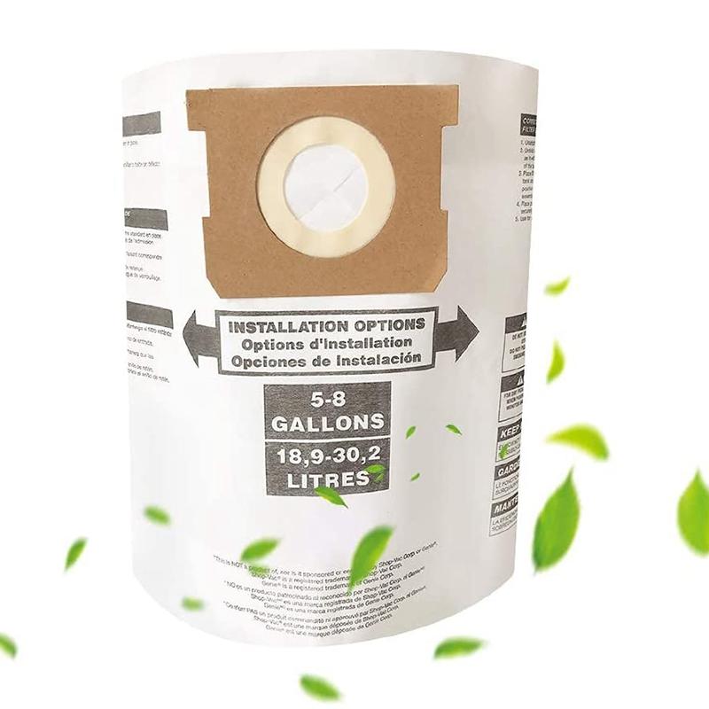 Pack Of 9 Replacement Filter Bags For Shop Vac Bags 5-8 Gallon Disposable Collection Filter Bags