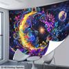 VIKAMA Fantasy Floral Star and Moon Tapestry  Bohemian Style Ideal for Living Rooms Bedrooms and Balconies as Artistic Decor
