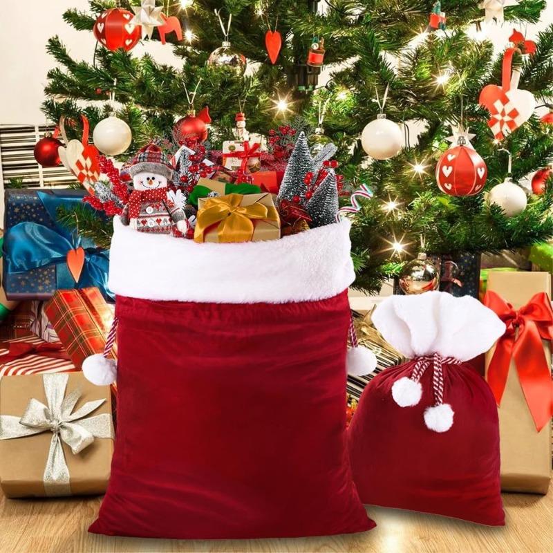 Christmas Decorative Backpack Drawstring Large Christmas Bag, Santa Claus Gift Bag, Christmas Decorative Gift Bag