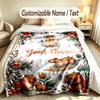 Forest Nature Theme Custom Blanket Personalized Name & Text Customized Soft Warm Throw Blanket Home Decor