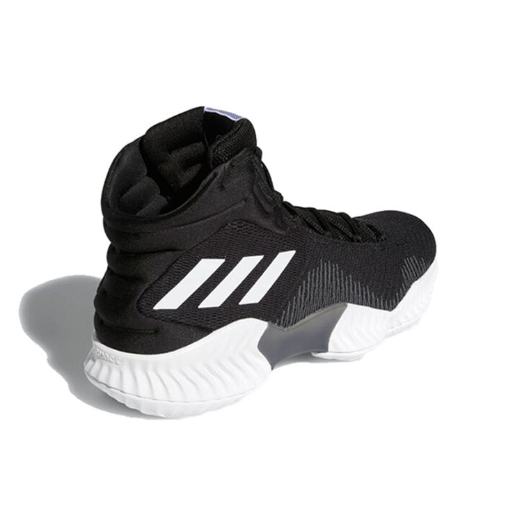 Adidas Pro Bounce 2018 Fashion Versatile Shock Absorption Anti-Slip Mid-Top Basketball Shoes Men Sneakers Black White FW5746
