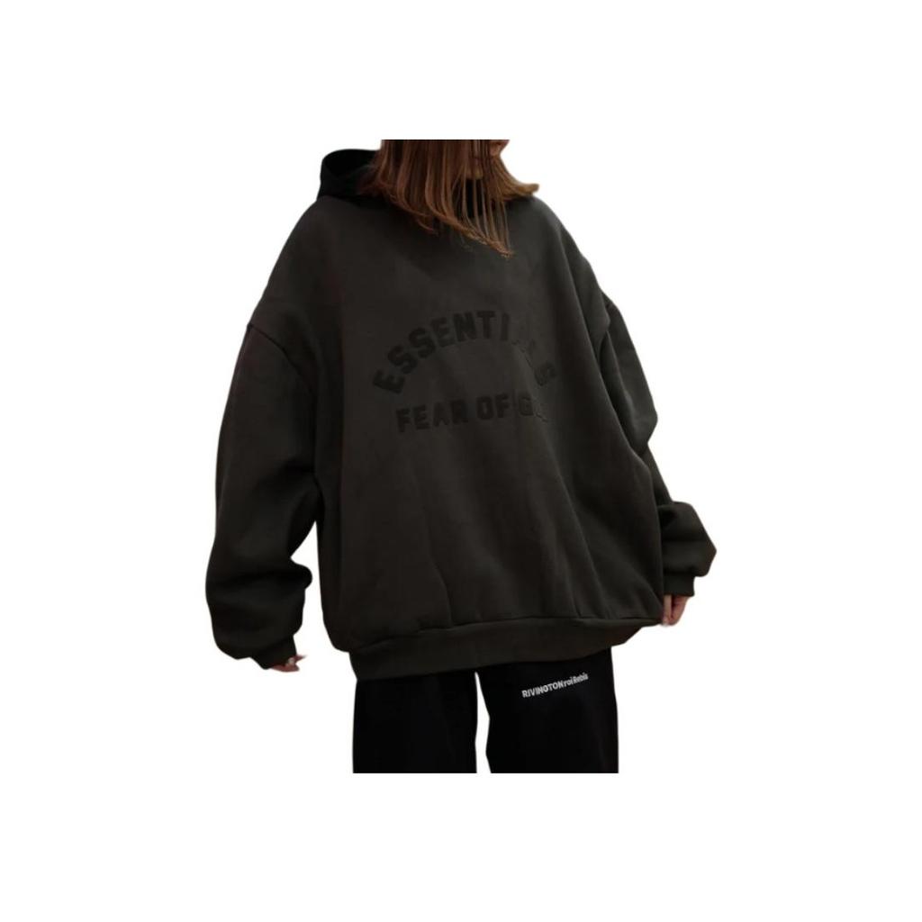 Fear of God Essentials Nylon Fleece Hettegenser Blekk/Jet Black Herre Topper 202SP244310F
