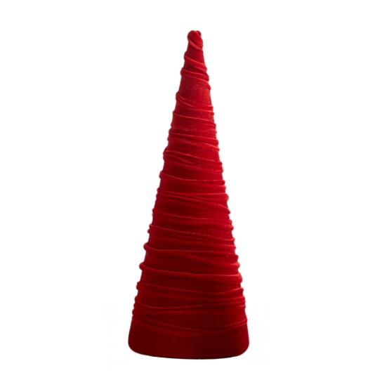 Velvet Christmas Cone Tree Decorations Christmas Flocked Tree Table Centerpiece