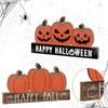 Wooden Fall Pumpkin Table Decor Funny Halloween Ornaments Halloween Desk Decoration  Cabinet