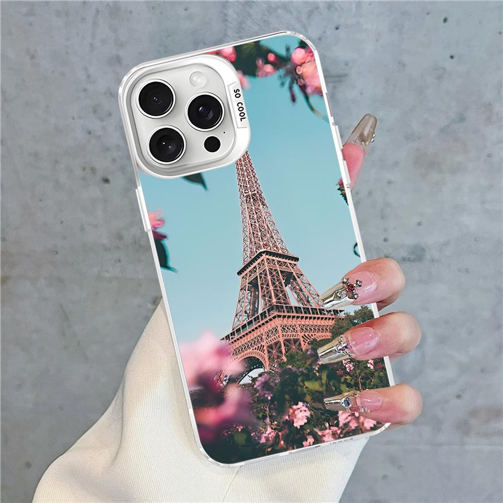 Paris Eiffel Tower Phone Case For IPhone 16 15 14 13 12 11 Pro Max X XR XSMAX 8 7 Plus Matte Shockproof Back Cover
