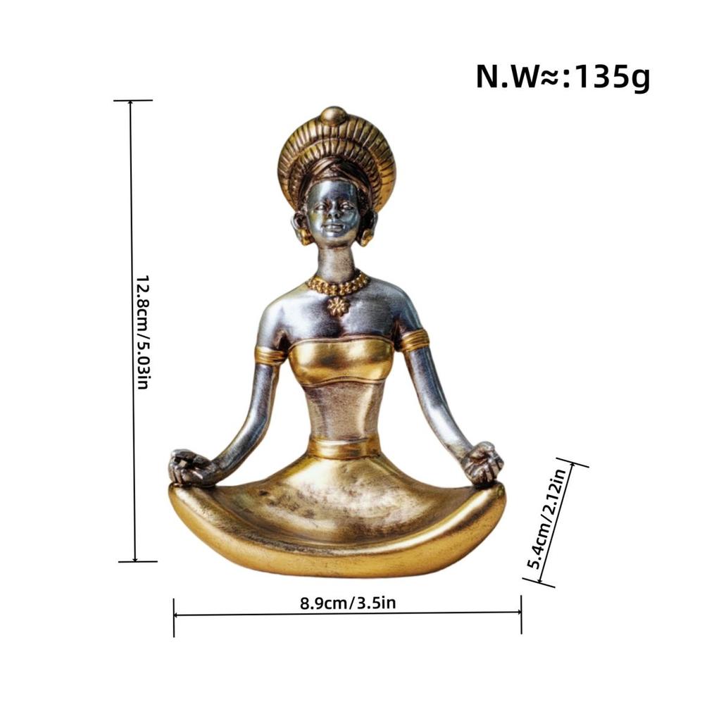 Creative Resin Yoga Ornament Exquisite Character Sculptures Handicrafts Living Room Office Bookshelf Yoga Ornament Female Statue