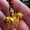 Luxury Zodiac Horse Necklace Rhinestone Golden Horse Pendant  New Year Blessing