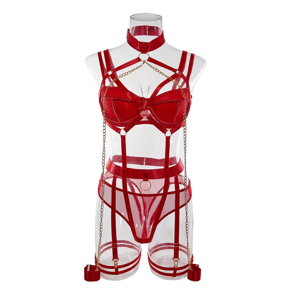 Europe & US Hot-Selling Women's Sexy Role-Playing Chain Lingerie Set