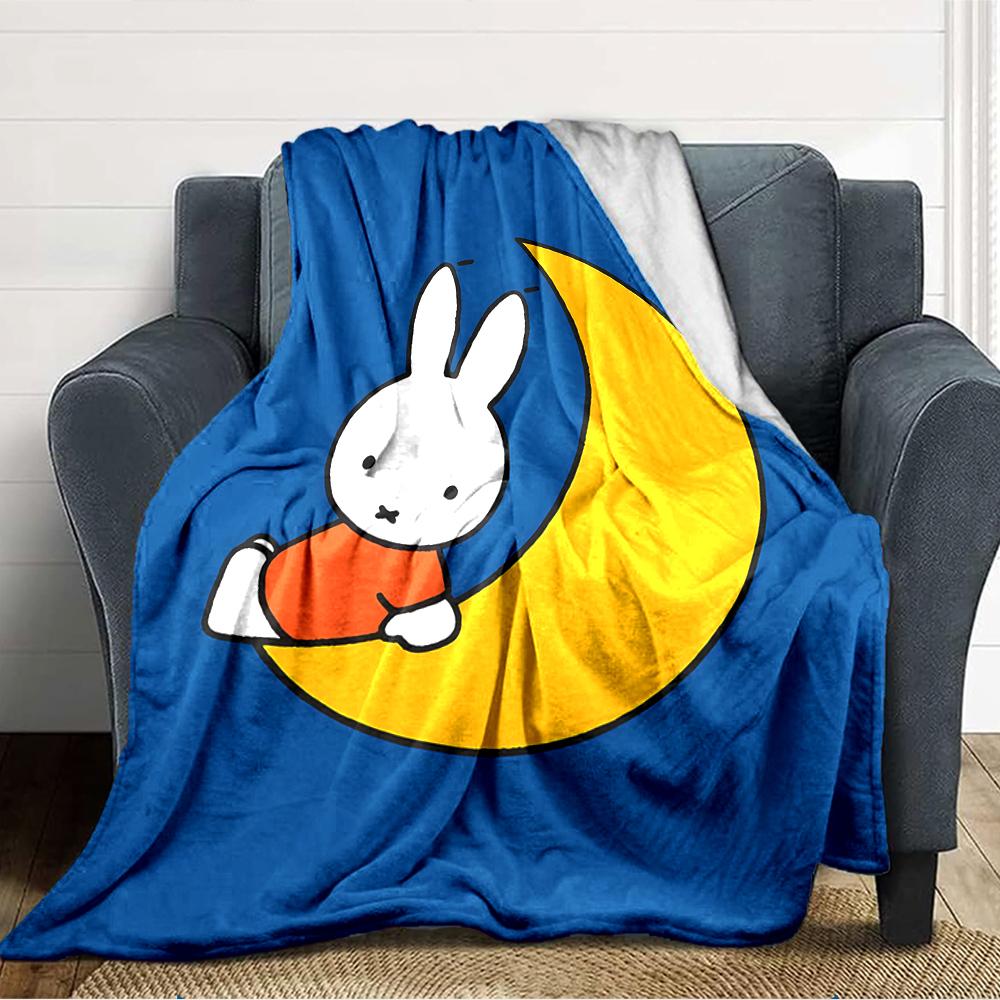 1pc Miffy4 Blanket, Gift, for Men and Women, Soft Blanket, Good for Sofa Bed Couch Travel, Lightweight Flannel Blanket