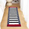 Pre-Owned Striped Plush Floor Mat - Thick, Absorbent, Long for Bedroom, Bay Window, or Bathroom.