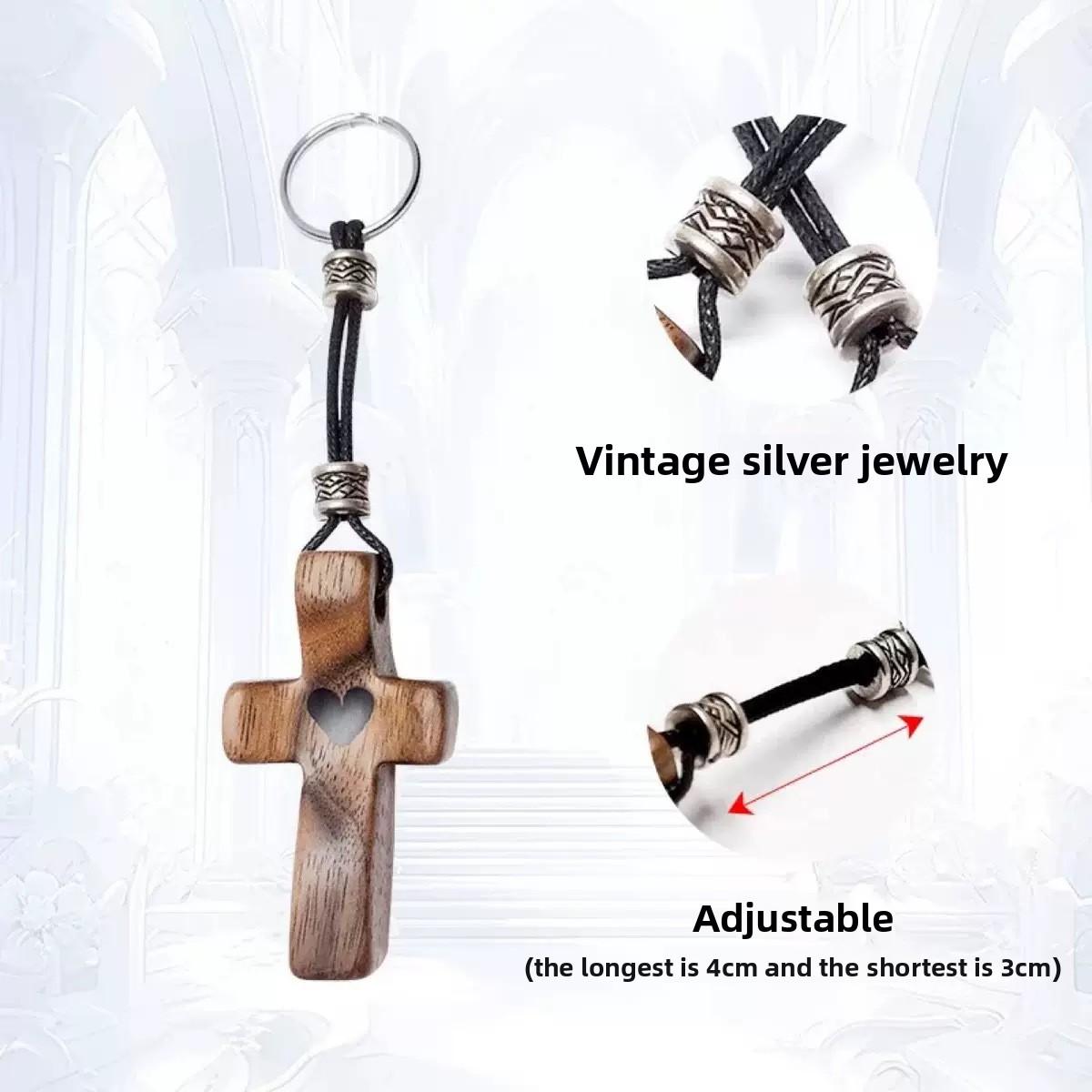 Wooden Comfort Pocket Cross Ergonomic Handheld Prayer Clinging Cross Christian Encouragement Gift For Anxiety Grief (as the picture,1.97in)