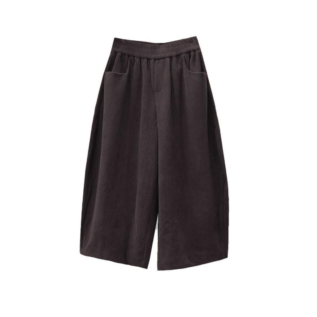 Vintage Solide Elastische Taille Haremshose Damenmode Schlichtheit Tasche Locker Hohe Taille Hose Lässige Pumphose Damenhose