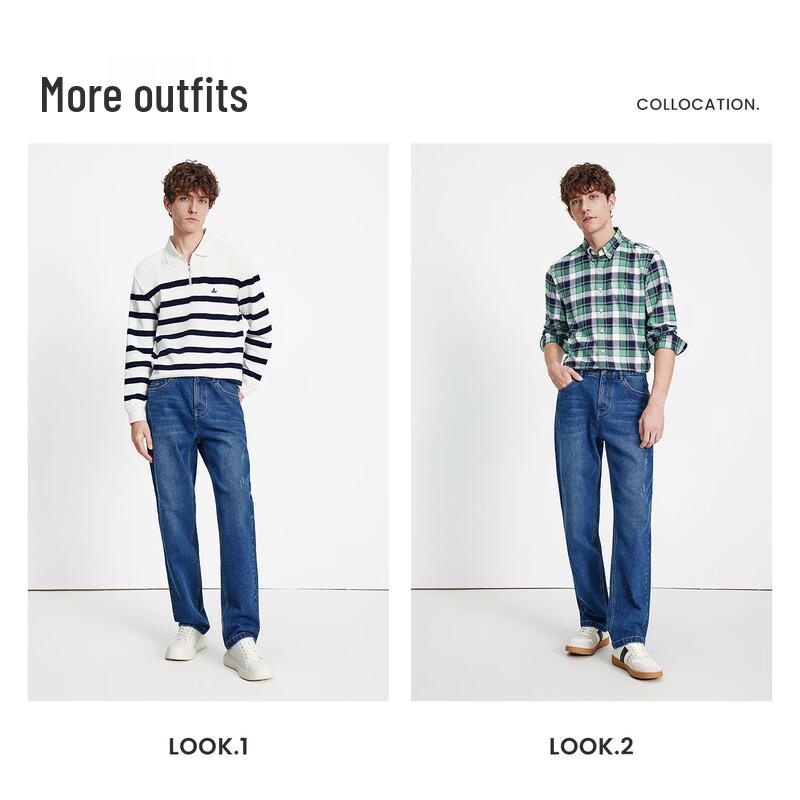 Navigare Men's Skin-Friendly Brushed Straight-Leg Denim Jeans