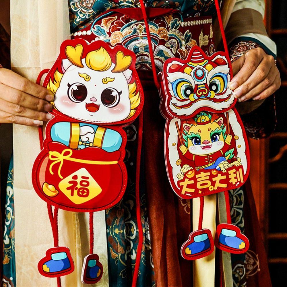 

Red New Year Coin Purse PU Leather Red Packet Spring Festival Supplies F