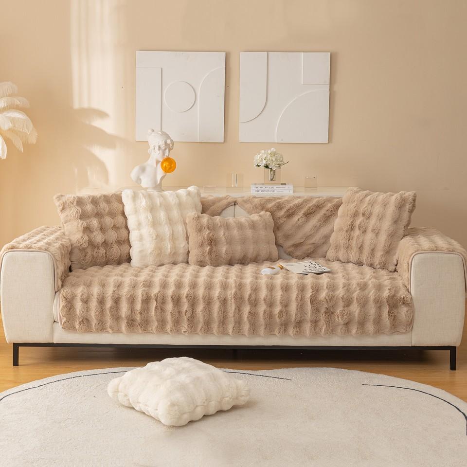Non-Slip Sofa Cover, Sofa Seat Cushion Cover, Plush Sofa Throw, Couch For 1-4 Seater