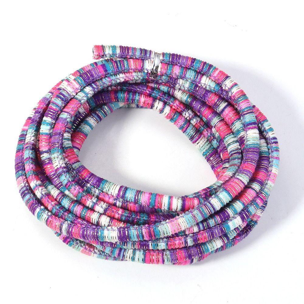 Decorative 6mm Round Jewelry Making Cords Colorful Ethnic Style Handmade Crafts Ribbon Multi-Color Cotton Cords Clothing Sewing