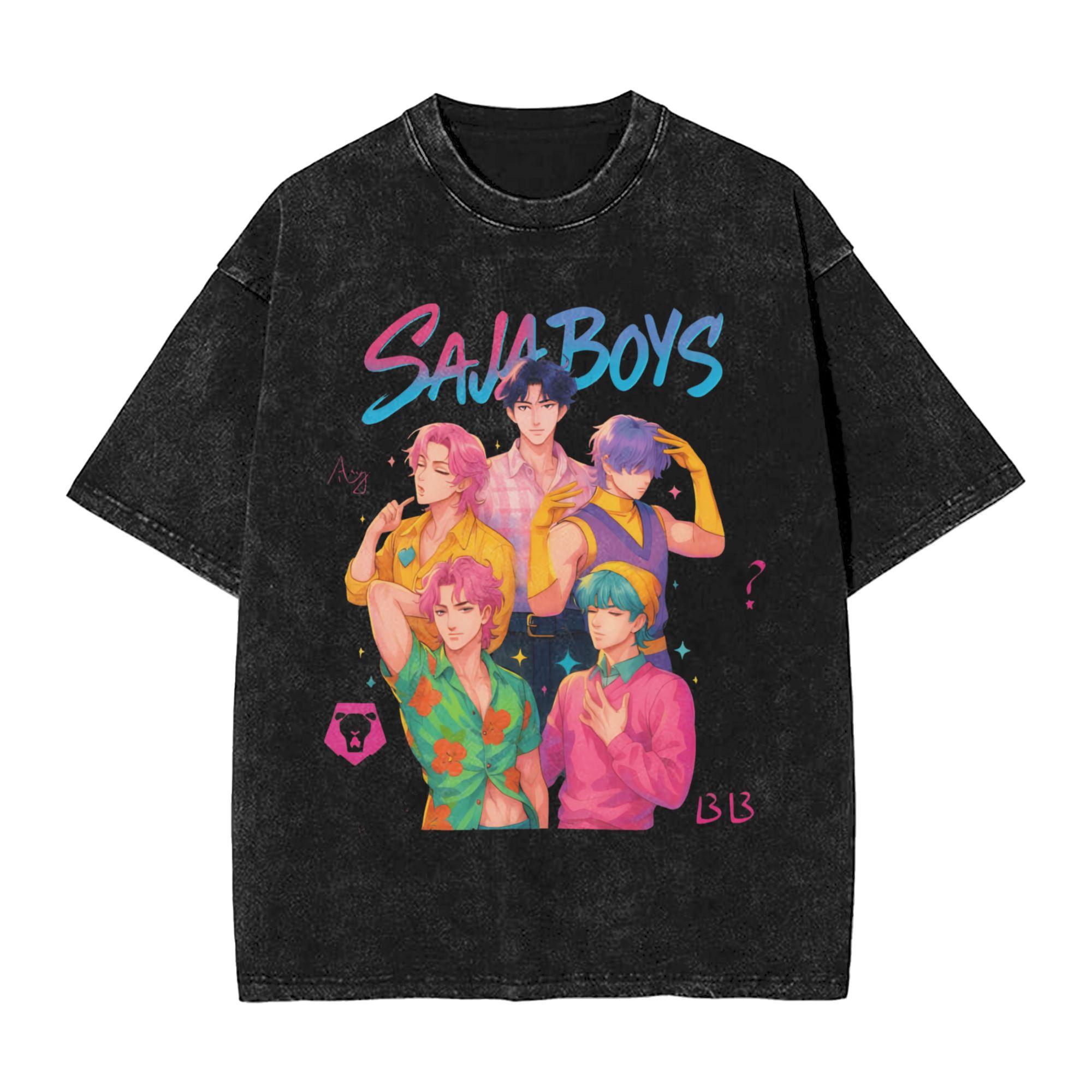 

Мужские футболки Saja Boys Eyes Kpop Demon Hunters Топы Летние Y2k Повседневные Футболки с коротким рукавом Круглый вырез Харадзюку Принтованная футболка XL