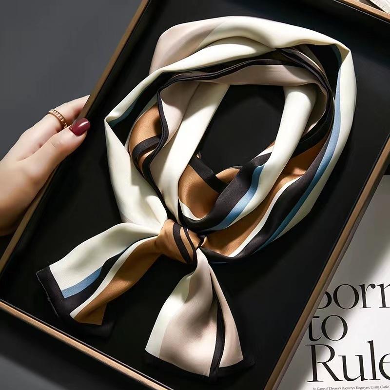 Big Brand Double-sided Printed Long Headband Silk Scarf Hin Scarf Ribbon Tie Bag Decoration Suit Scarf Waist Belt Multi Function