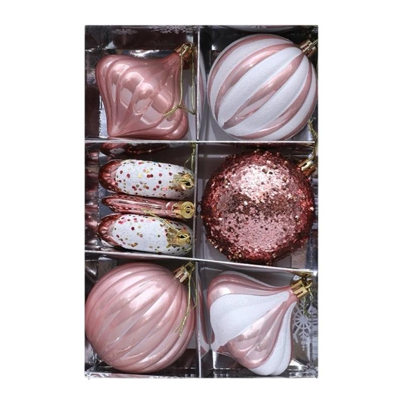 8PCS Colorful Christmas Tree Decorations With Unique Artwork Durable Plastic Ornament For Indoors Outdoor Use