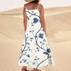 Women's Casual Tie- Floral Print Sleeveless Pocket Dress