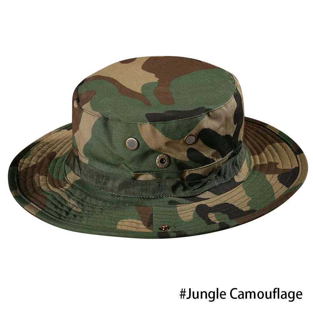 Men Hunting Hiking Outdoor Camo Sun Caps Camouflage Hat Tactical Bucket Hats Panama Summer Cap