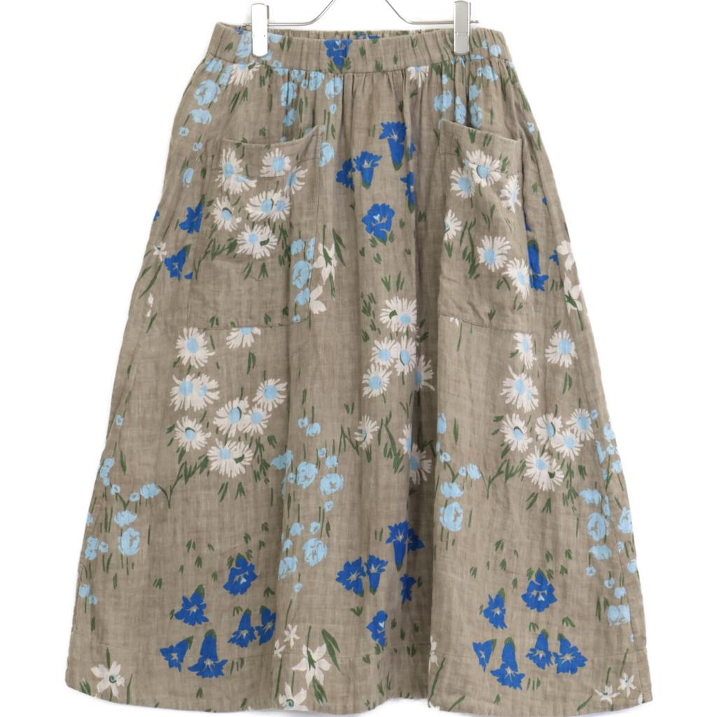 45R 71140084 Khaki Double-woven Country Flower Skirt skirt Not written khakiUsed