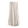 New European & American Style Satin Midi Skirt 8632845
