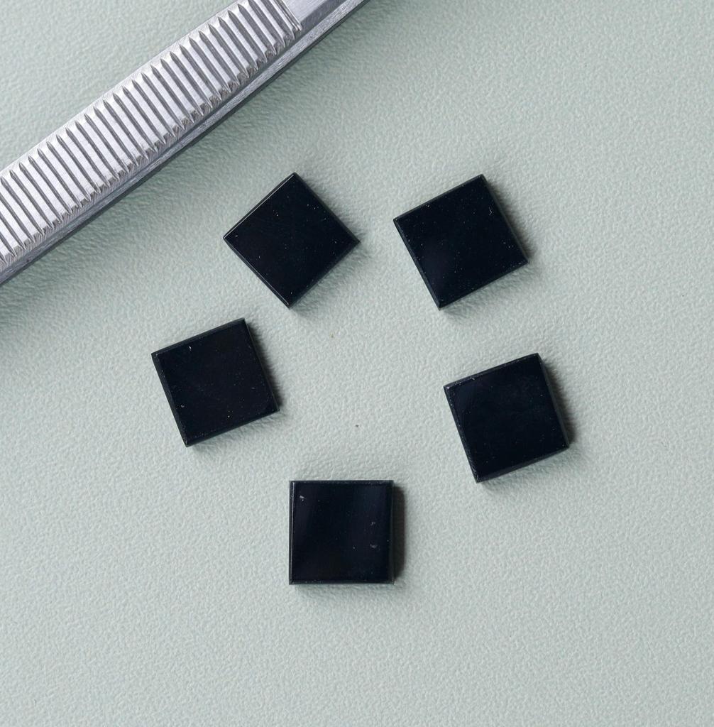 Natural Black Onyx Square Cabochon Gemstone | Polished Loose Stone for Jewelry Making