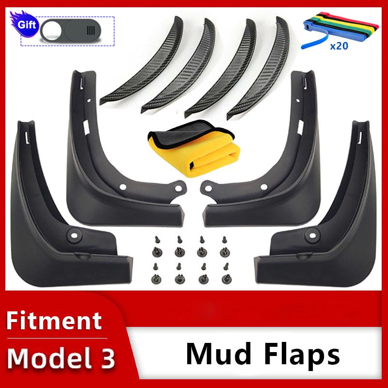 Schmutzfänger, Schmutzfänger, Spritzschutz, Kotflügel vorne und hinten, Kotflügelschutz für Tesla Model Y 2022 2023 Modell 3 Modell 3