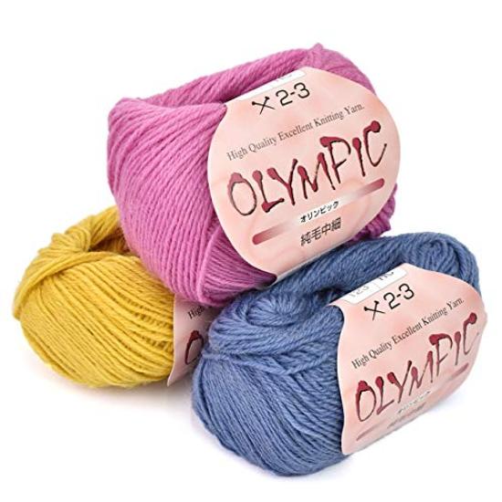 Motohiro Olympic Pure Wool Fingering pack Yarn, Weight, 106. Red, 10-ball