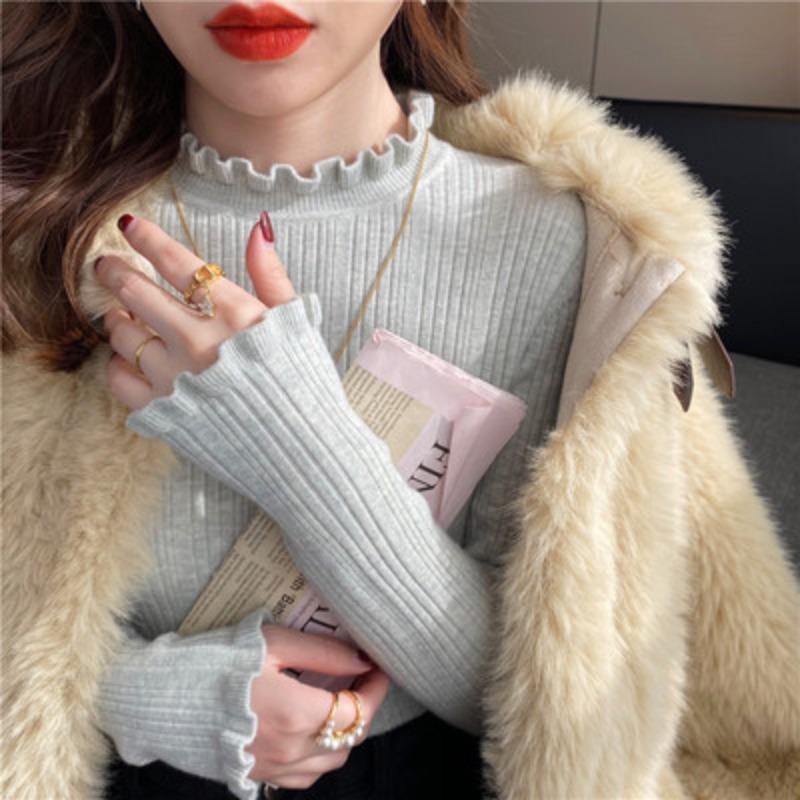 

Трикотажная базовая рубашка с V-образным вырезом спереди и нерегулярным разрезом для женщин, осенняя футболка с длинными рукавами L серый