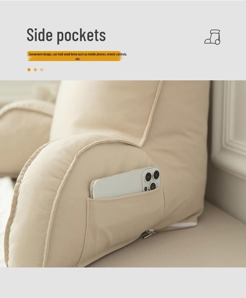 Bedside Soft Pack Backrest Cushion - Neck, Reading, and Lumbar Support Pillow