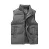 Men Windproof Vest Stand Collar Sleeveless Button Zipper Closure Waistcoat with Pockets Solid