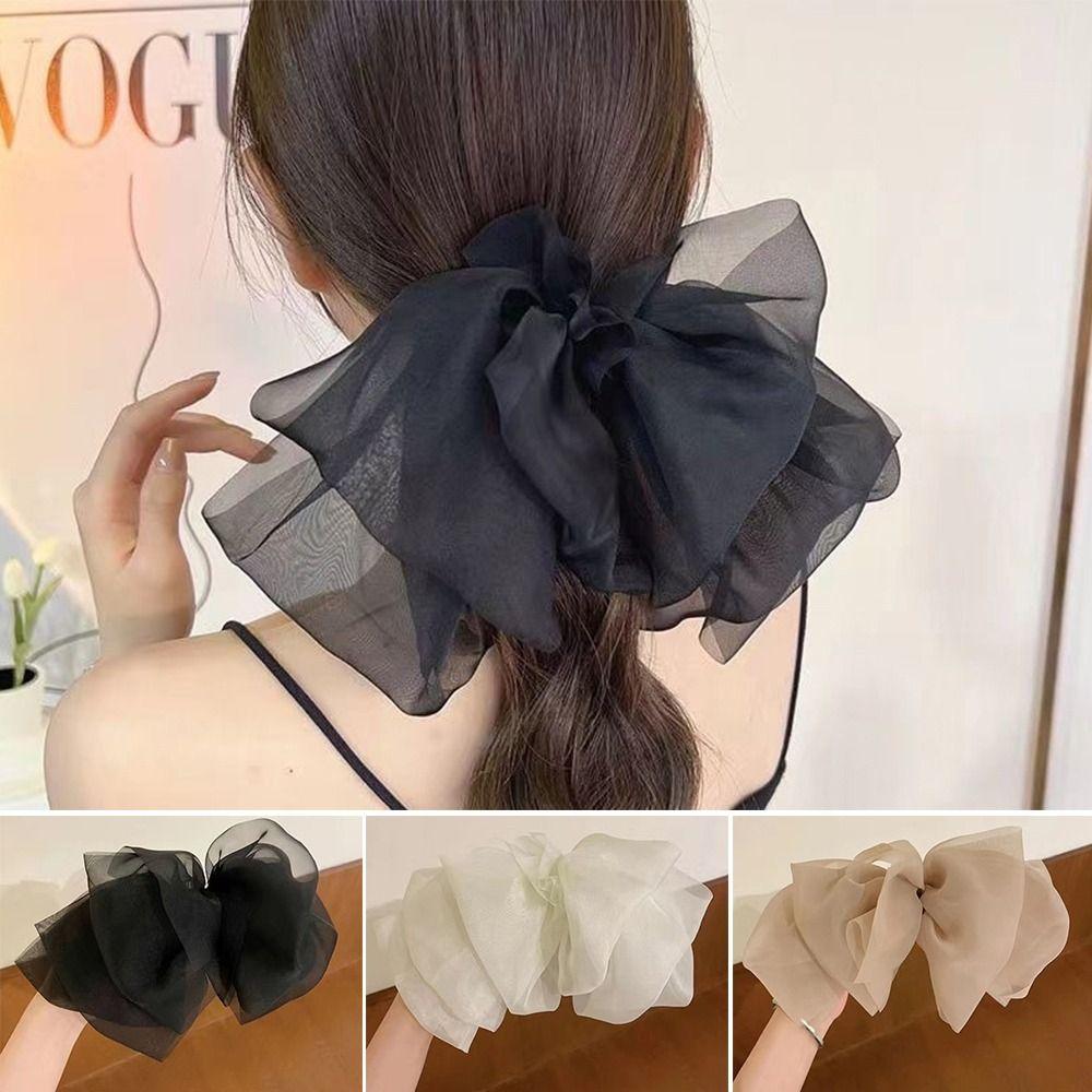 

Ленивый головной убор во французском стиле, многослойная заколка с бантом, хвост, пружинный зажим, большая заколка с бантом чёрный