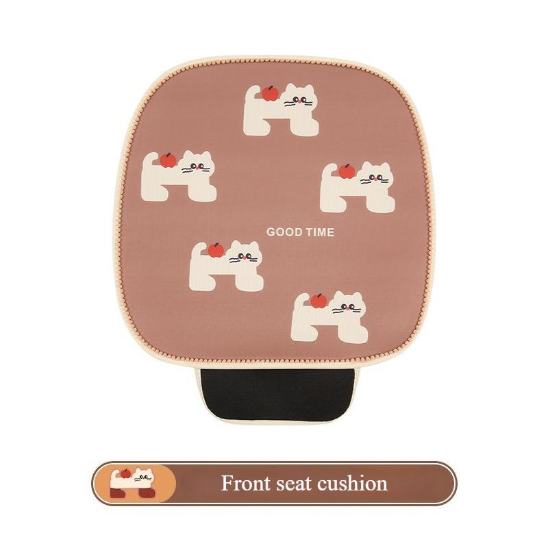 Cute Cat Universal Seat Cushion Covers Four Seasons Comfortable Skin-Friendly Plush Car Headrest Waist Support