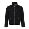 Mens High Neck Zip-Up Jacket With Structured Cut Deconstructed Patchwork Design Streetwear Style Fall Lightweight