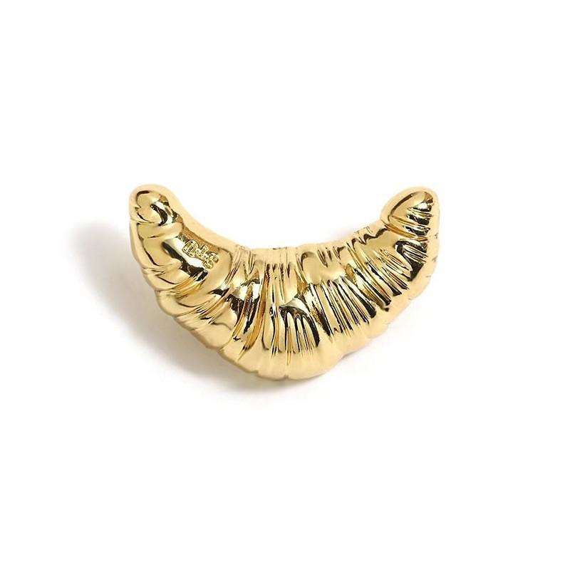 Trend Croissant Broschen für Männer Frauen Paar Metall Pins Vergoldet Silber Farbe Koreanische Mode Vintage Luxus Schmuck Geschenke