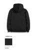 Men's Black Lambswool Thick Winter Hooded Coat with Zipper - Versatile, Loose-Fit Hoodie